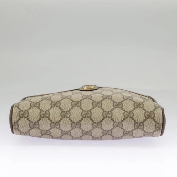 GUCCI GG Supreme Web Sherry Line Shoulder Bag PVC Beige - Picture 7 of 15